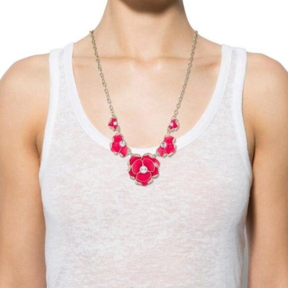 Kate Spade Beach House Pink Floral Statement Necklace - Picture 3 of 7